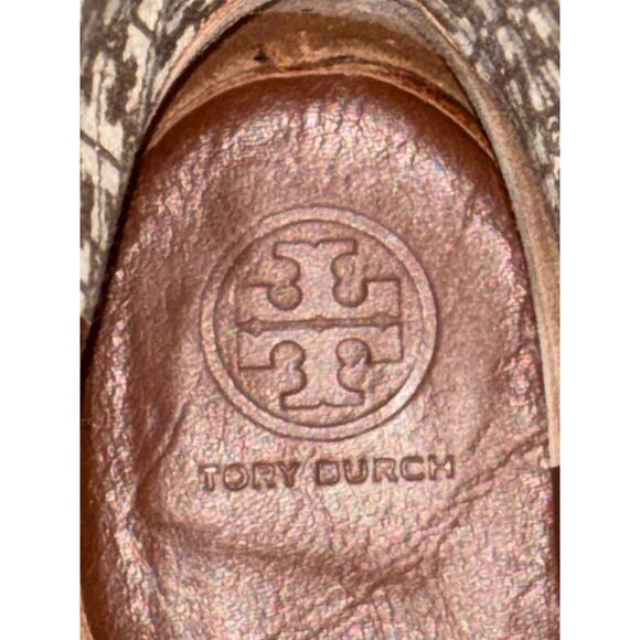 Tory Burch Brown Leather Riding Boots Size 8 With Gold Logo Detail - Picture 10 of 12